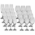 Jogo 24 Taças de Cristal Para Champagne e Vinho Roberta Bohemia