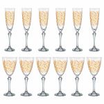 Taças de Cristal Elisabeth Decorada em Dourado Bohemia 12 Peças