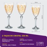 Jogo com 2 Taças de Cristal Para Água 350 ml Linha Elisabeth Decorada em Dourado Bohemia