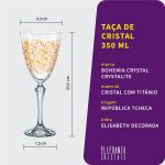 Taça de Cristal Para Água 350 ml Linha Elisabeth Decorada em Dourado Bohemia