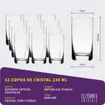 Jogo com 36 Copos de Cristal Linha Barline Bohemia