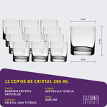 Jogo com 36 Copos de Cristal Linha Barline Bohemia