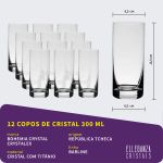 Jogo com 36 Copos de Cristal Linha Barline Bohemia