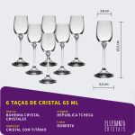 Jogo com 6 Taças de Cristal Para Licor 65 ml Roberta Bohemia