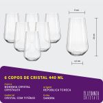 Jogo 6 Copos de Cristal Para Long Drink 440 ml Sandra Bohemia