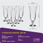 Taça de Cristal Bohemia Para Cerveja 360 ml Angela 6 Peças