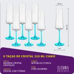 Taça de Cristal Bohemia Para Champanhe 210 ml Ciano Xtra 6 Peças