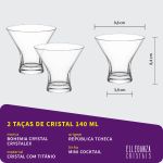 Copo de Cristal Bohemia 140 ml Mini Cocktail 2 Peças