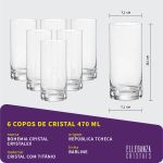 Copo De Cristal Bohemia Para Água e Suco 470 ml Barline 6 Peças