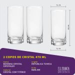 Copo De Cristal Bohemia Para Água e Suco 470 ml Barline 2 Peças