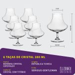Taça de Cristal Bohemia 280 ml Serious Gentleman 6 Peças