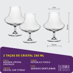 Taça de Cristal Bohemia 280 ml Serious Gentleman  2 Peças