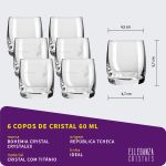 Copo Baixo De Cristal Bohemia Para Shot 60 ml Ideal 6 Peças