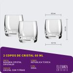 Copo Baixo De Cristal Bohemia Para Shot 60 ml Ideal 2 Peças
