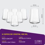 Copo de Cristal Haus Concept Para Água e Suco 400 ml Pleasure 6 Peças