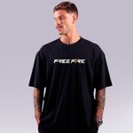 CAMISETA OVERSIZED PRETA - FREE FIRE