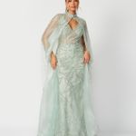 Vestido Agnes Longo Verde Chá