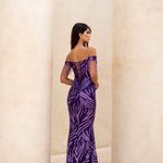 Vestido Longo Emilie Paetê Roxo