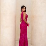 Vestido Longo Deslumbre Paetê Pink