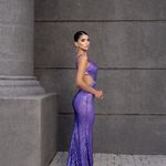 Vestido Longo Cintia Paetê Roxo