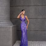 Vestido Longo Cintia Paetê Roxo