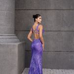 Vestido Longo Cintia Paetê Roxo