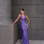 Vestido Longo Cintia Paetê Roxo