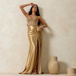 Vestido Longo Celina Dourado