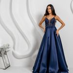 Vestido Longo Arlette Azul Marinho