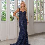 Vestido Longo Stephany Azul Marinho 