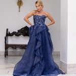 Vestido Longo Juliana Azul Marinho