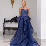 Vestido Longo Juliana Azul Marinho