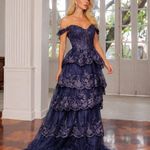 Vestido Longo Manuela Azul Marinho