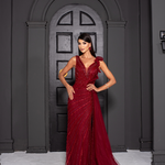 Vestido Longo Gislaine Marsala 