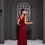 Vestido Longo Gislaine Marsala 