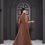 Vestido Longo Eveline Marrom 