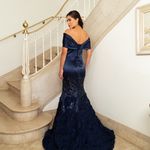 Vestido Longo Zirelle Azul Marinho 