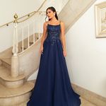 Vestido Longo Nyra Azul marinho 