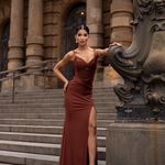Vestido Longo Nyelis Marrom 