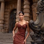 Vestido Longo Nyelis Marrom 