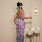 Vestido Longo Paetê Isyra Lilás 