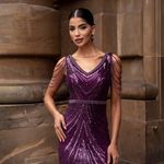 Vestido Longo Paetê Syrela Roxo