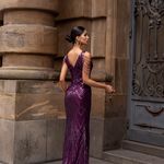Vestido Longo Paetê Syrela Roxo