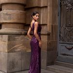 Vestido Longo Paetê Syrela Roxo