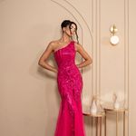 Vestido Longo Laluzi Paetê Pink