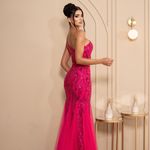 Vestido Longo Laluzi Paetê Pink