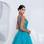 Vestido Curto  Catniss Azul Turquesa