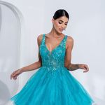 Vestido Curto  Catniss Azul Turquesa