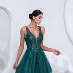 Vestido Curto Odete Verde Esmeralda