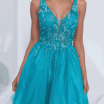 Vestido Curto  Catniss Azul Turquesa